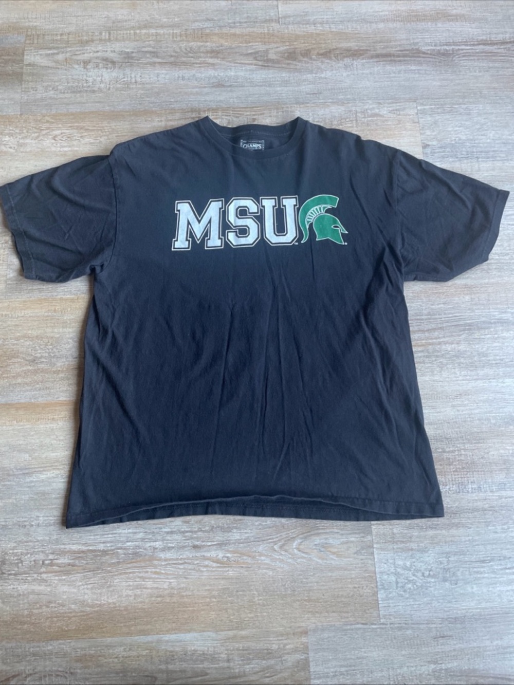 Michigan State Spartans Large Black T Shirt Letter S back MSU